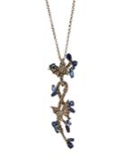 Diamond & Sapphire Butterfly Pendant Necklace