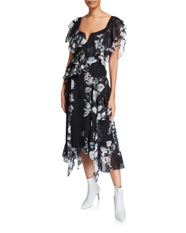 Asymmetrical Printed Silk