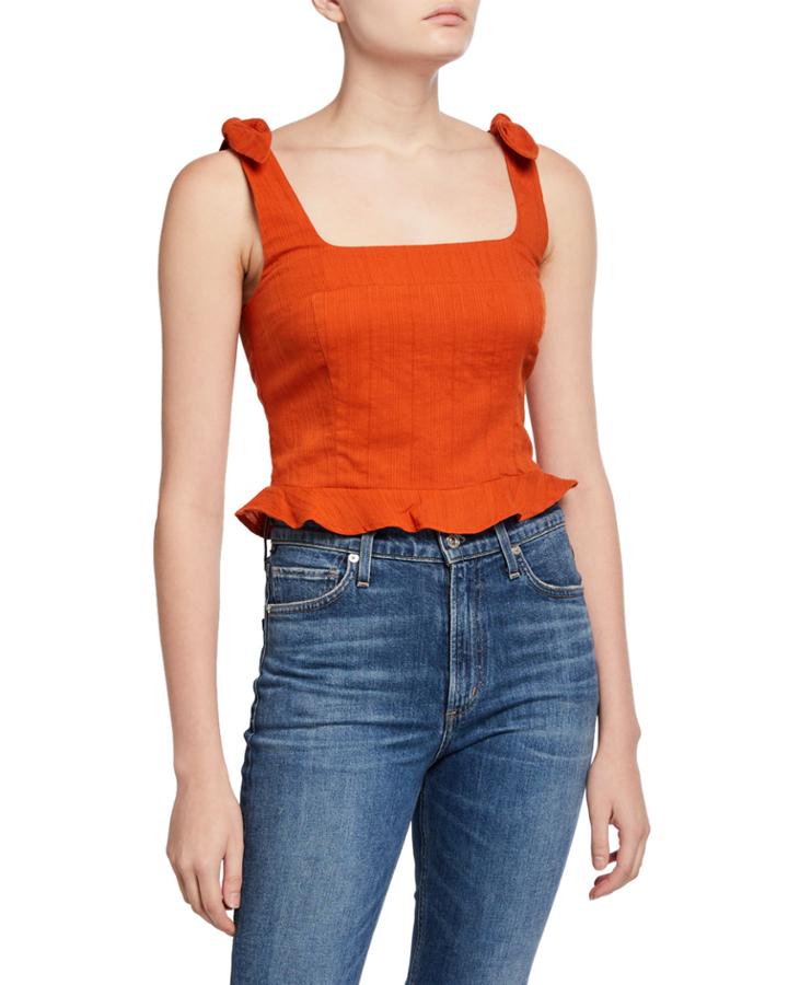 Ruby Cropped Ruffle Hem Top