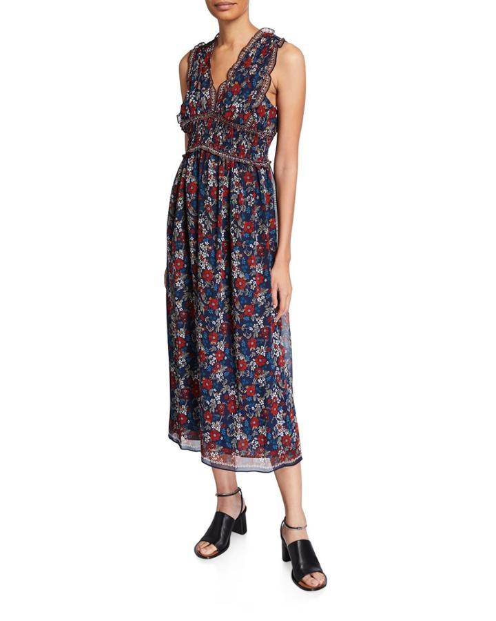 Floral-printed Sleeveless Georgette