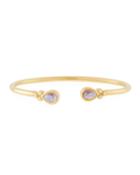 Estate 18k Iolite & Diamond Cuff Bracelet