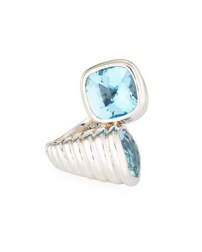 Bedeg Sky Blue Topaz Large Overlap Ring,