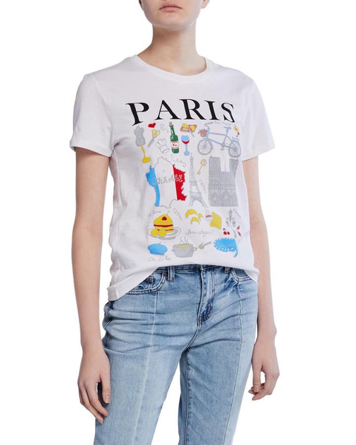 Paris City Graphic Crewneck Cotton Tee