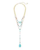 Long Layered Y-drop Necklace, Turquoise