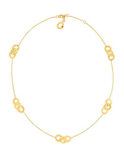 18k Yellow Gold Oval Link Station Necklace