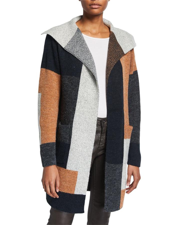 Patchwork Open Front Cardigan