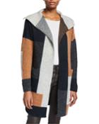 Patchwork Open Front Cardigan
