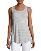Ribbed Striped High-low Tank