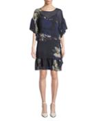 Floral-print Chiffon Ruffle