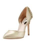 Karma Ii Embellished Shimmer-suede Pump