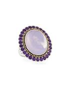 Lavender Quartz & Amethyst Statement Ring,