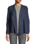 Ribbed Open-front Cardigan With