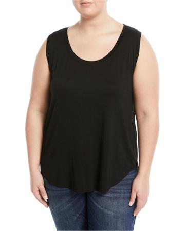 Long Jersey Scoop-neck Tank Top,