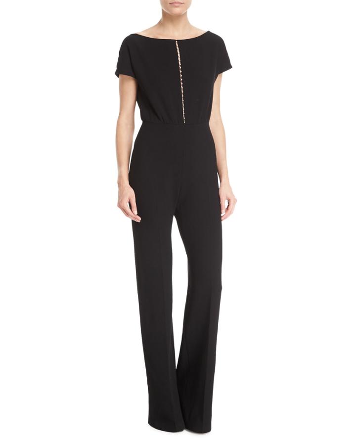 Pearly Beaded Blouson Jumpsuit
