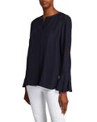 Izzie Matte Silk Blouse W/ Bell