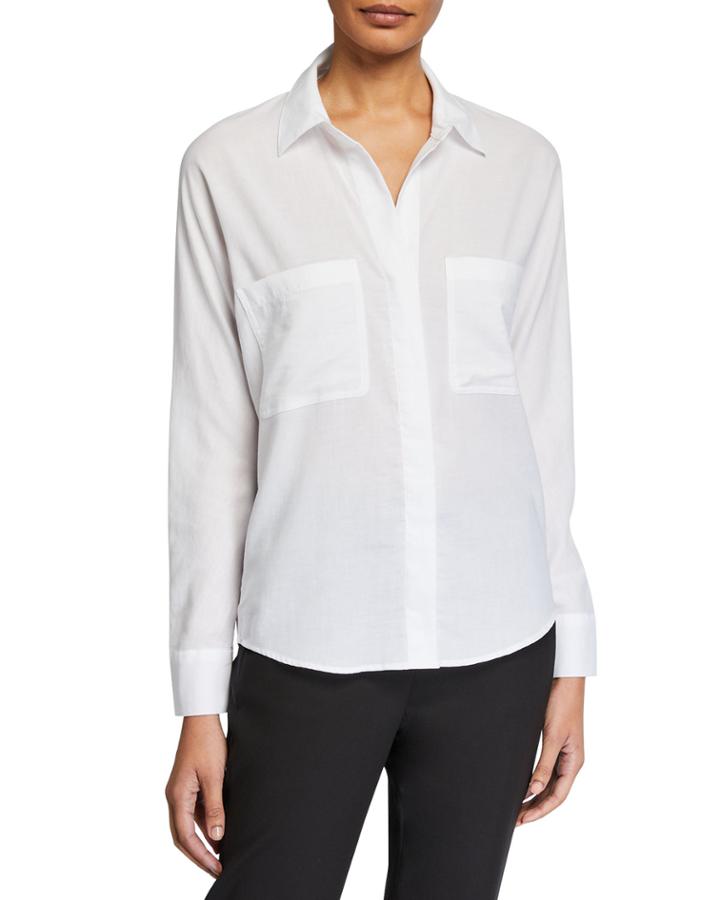Long-sleeve Cotton Blouse