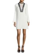 Starla Long Bell-sleeve Lace-trimmed