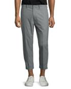 Cropped Chino Trousers, Gray