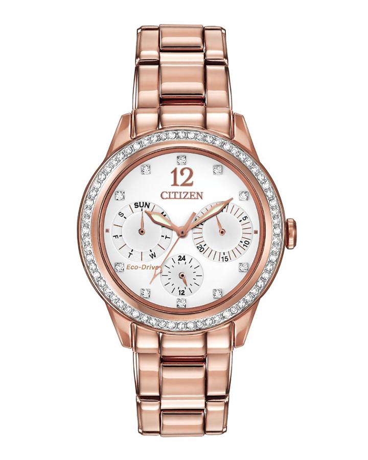 37mm Silhouette Crystal Chronograph Watch With Bracelet, Rose Gold