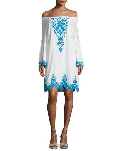 Long-sleeve Embroidered Linen
