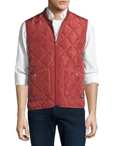 Rad Quilted Zip-front Vest, Red
