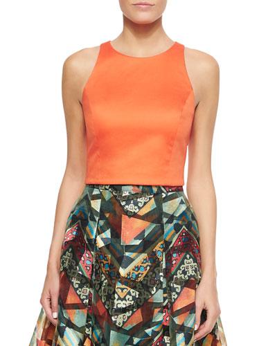 Sleeveless Crop Top, Orange