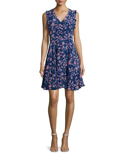 Kyoto Sleeveless Floral-print Dress