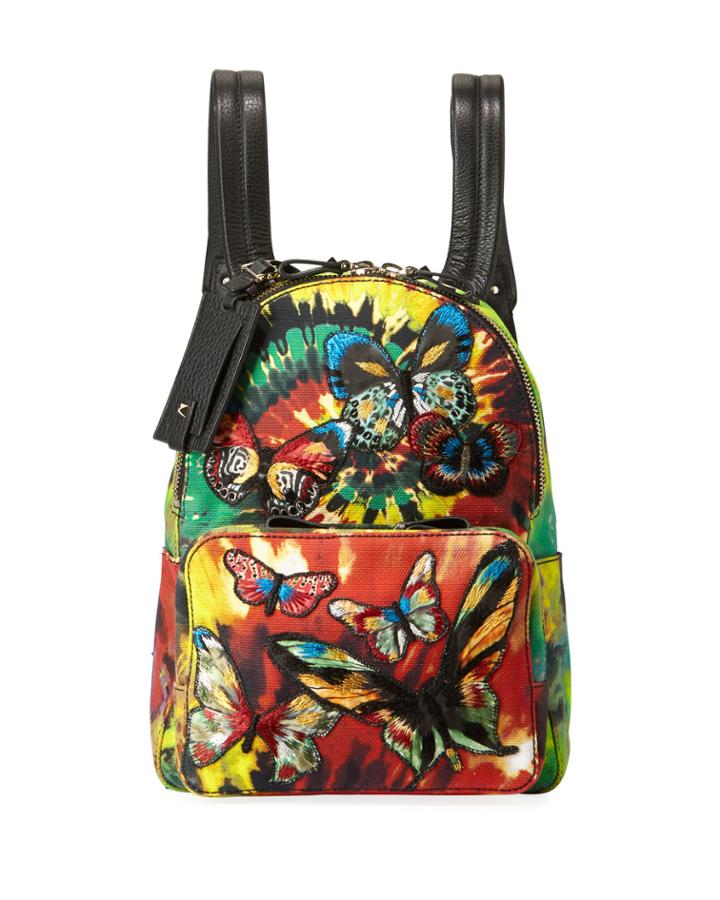 Tie-dye Butterfly-embroidered Backpack