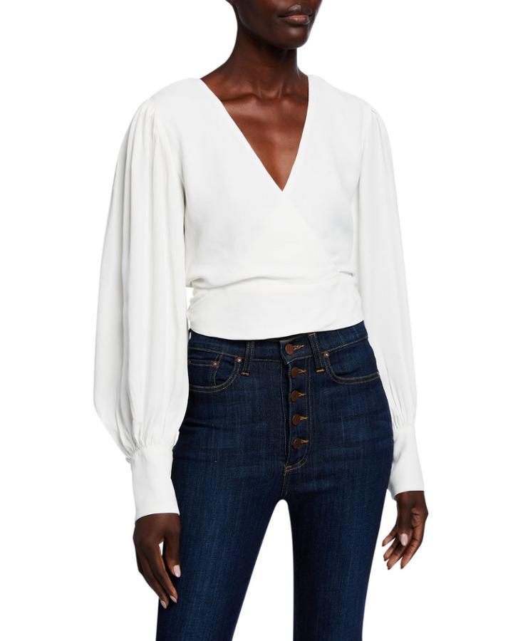 Open-back Long-sleeve Blouse