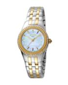 Women's 30mm Stainless Steel 3-hand Glitz Watch With Bracelet, Golden/steel