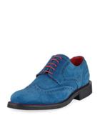 Arezzo Suede Lace-up Oxford, Blue