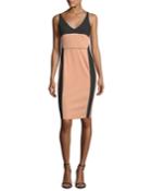Bicolor Scoop-neck Sleeveless Dress
