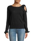 Cold-shoulder Cashmere Long-sleeve