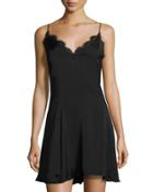 Akila Lace-trim Slip Dress, Black