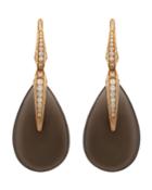 18k Rose Gold Quartz Teardrop Earrings