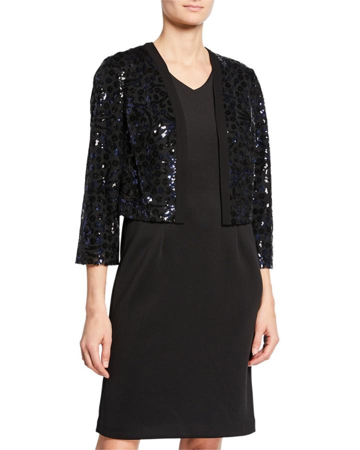 Sequin 3/4-sleeve Cover Up