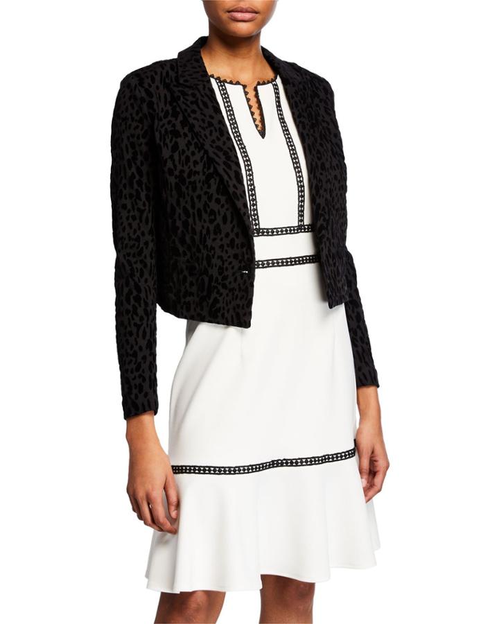 Kamala Leopard Print Cropped Jacket