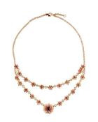 18k Rose Gold Pink Sapphire & Tourmaline Flower Necklace
