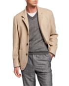 Men's Cashmere Outerwear Jacket With Patch Pocket