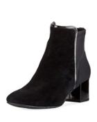 Camdin Tall Mixed Suede Boot, Black