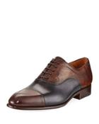 Aaron Two-tone Calf Oxford, Brown