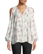 Addie Floral-print Cold-shoulder Blouse