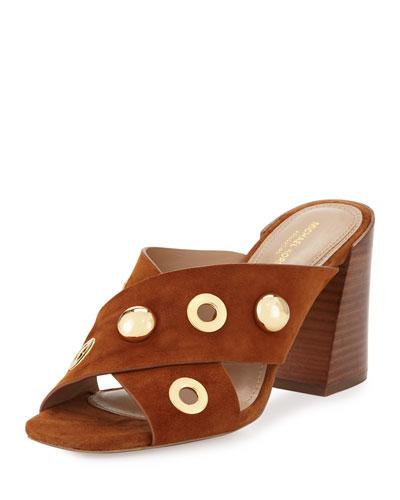 Brianna Studded Suede Mule, Dark
