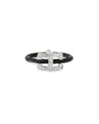Diamond Rectangular-station Ring, Black,