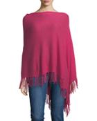 Cashmere Fringe-trim Poncho