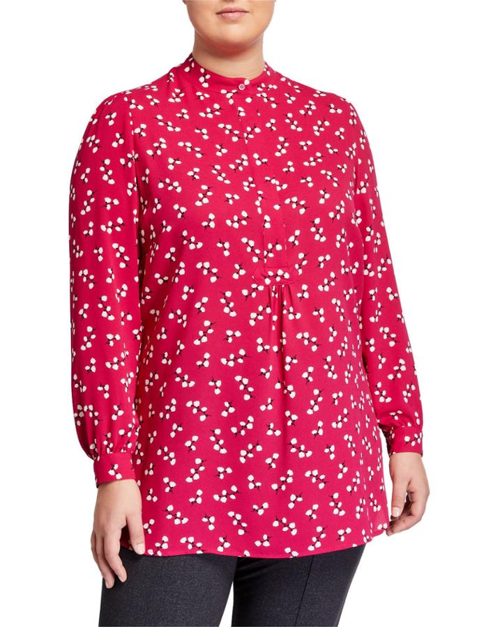 Plus Size Printed Popover Tunic