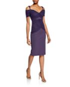 Bertuccia Ruched Sweetheart Cold-shoulder Dress