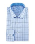 Check Woven Dress Shirt, Blue/gray