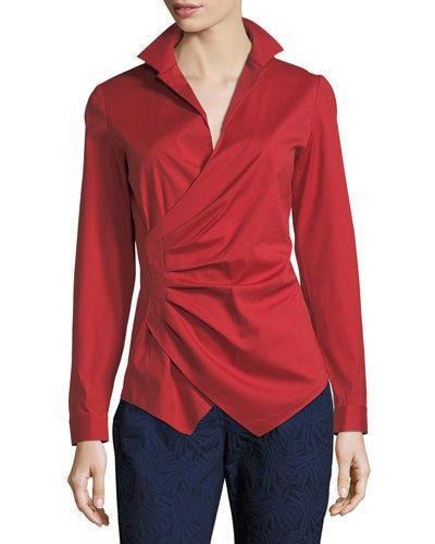 Collared Wrap Top
