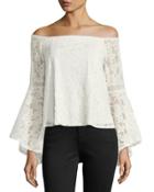 Off-the-shoulder Lace Bell-sleeve Top